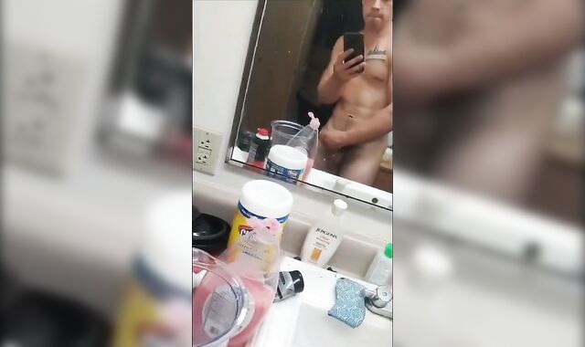 I De-Robe down and Wank off in the Douche