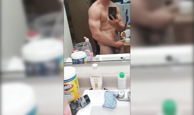 I De-Robe down and Wank off in the Douche