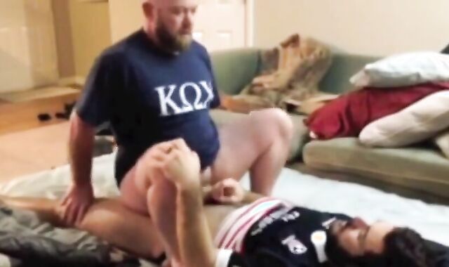 Papa & Wolfy Spin In Their Rugby Kits