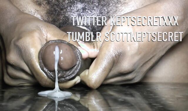 WANKING /JACKING MY GIGANTIC 12 Inch DARK-HUED COCK SEE MY JISM / PLUMS TRICKLE OUT