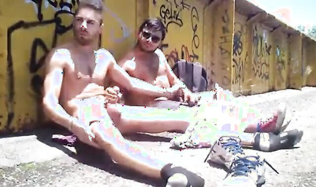 Public Masturbation and Self-Suck with a Big Cock