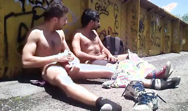 Public Masturbation and Self-Suck with a Big Cock