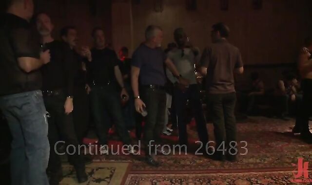 strapped Up And penetrated In Front Of 100 obscene studs