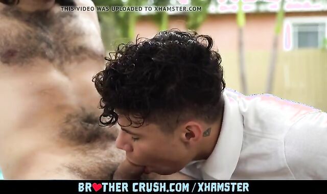 Tonguing My Stepbrother's bushy Wazoo