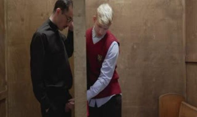 Draped Priest bonks A fellow In Church Glory fuck-hole