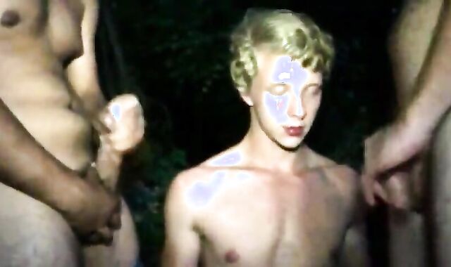 youthfull boy Gives Fellatios And East jizm outdoors