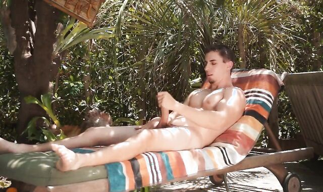 Jake Masturbates By The Pool