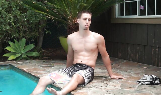 Jake Masturbates By The Pool