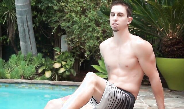 Jake Masturbates By The Pool