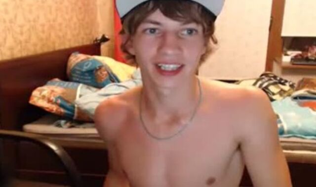 A cute-looking PLATINUM-BLONDE ON THE TABOURET