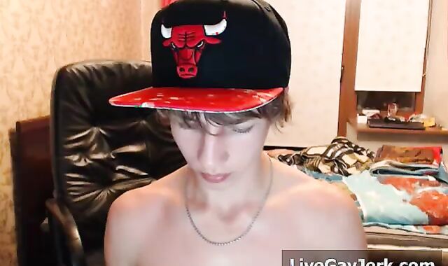 A cute-looking PLATINUM-BLONDE ON THE TABOURET