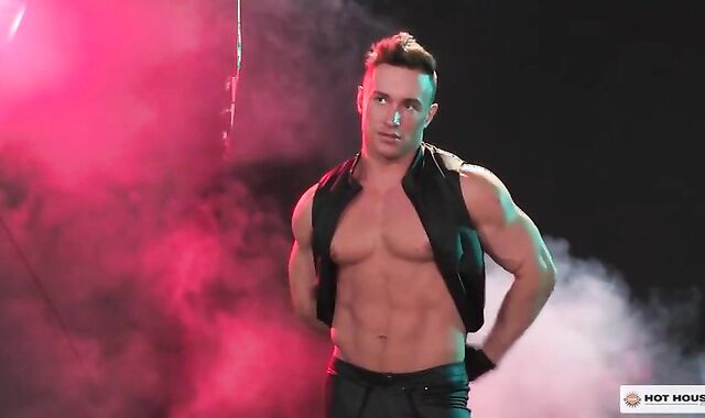 Crimson lusty Muscle 3 Way boink!