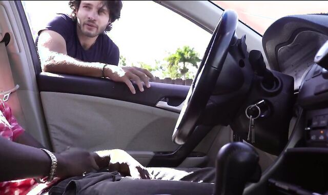 dark fellow In The Camper Drains while Chatting To A Stranger