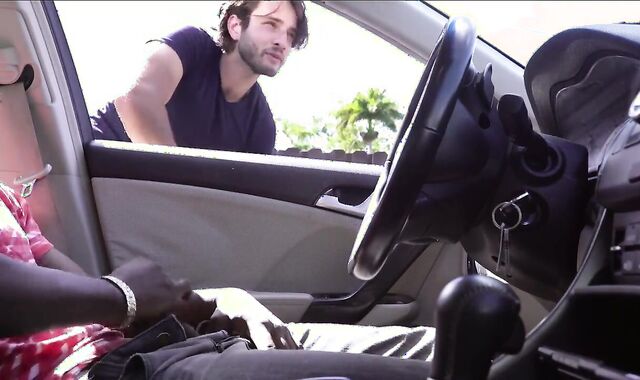 dark fellow In The Camper Drains while Chatting To A Stranger