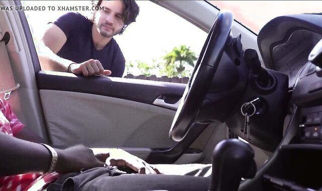 dark fellow In The Camper Drains while Chatting To A Stranger