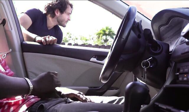 dark fellow In The Camper Drains while Chatting To A Stranger