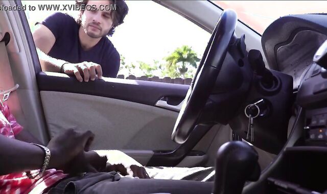 dark fellow In The Camper Drains while Chatting To A Stranger