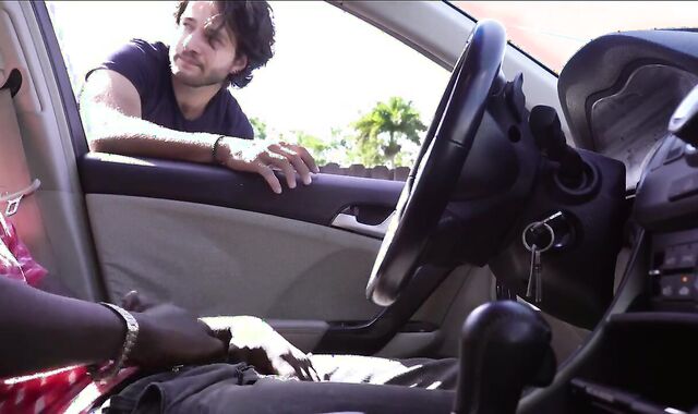 dark fellow In The Camper Drains while Chatting To A Stranger