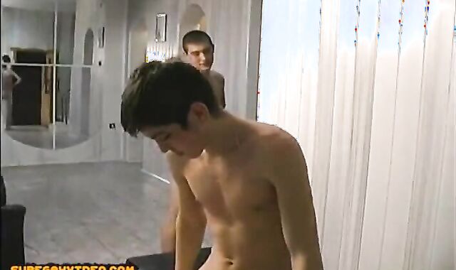 3-some teenies Rubdown After Sauna Gym And Rubdown