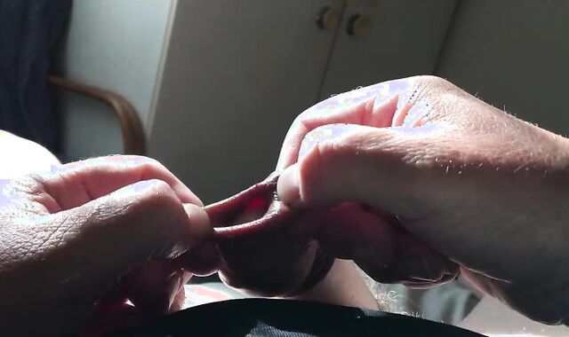 Over ten Mins Foreskin flick gig - 1 Of five