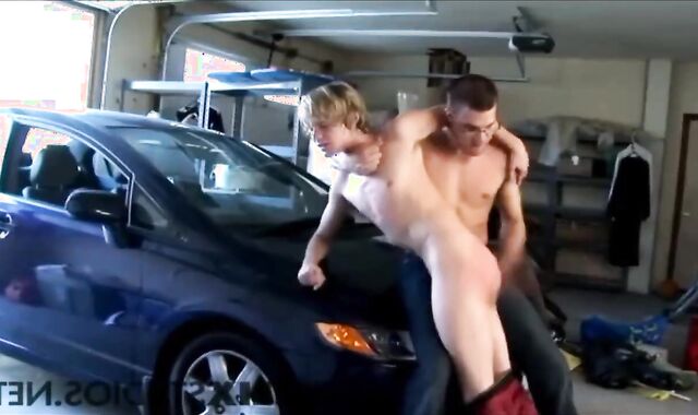 Slapped By Step-Brother In The Garage