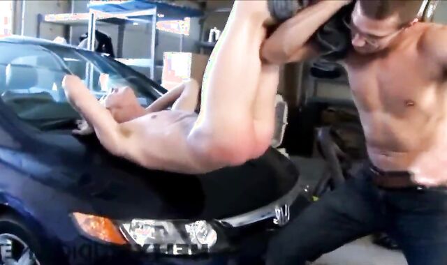 Slapped By Step-Brother In The Garage