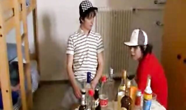 German trio-some Skater youngsters devouring jamming man-cream