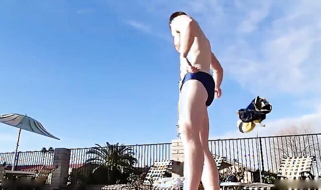 fresh shaggy Swimmer Aaron Dickinson