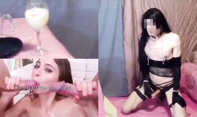 grubby Bony Crossdresser Cumplay. jism super-bitch man-lava Slurping