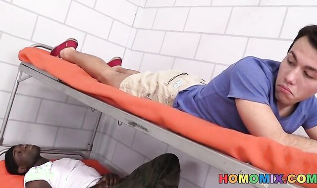 In Prison This Youthfull Milky masculines Acquire His pummel fuck hole Destory By darksome Peter