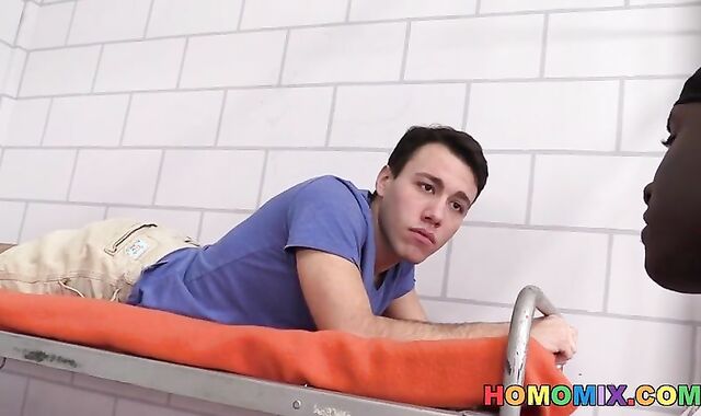 In Prison This Youthfull Milky masculines Acquire His pummel fuck hole Destory By darksome Peter