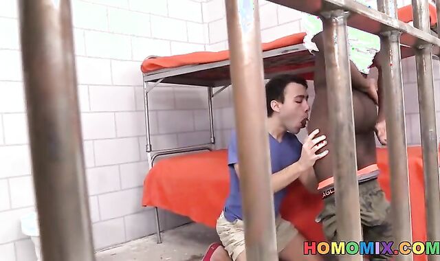 In Prison This Youthfull Milky masculines Acquire His pummel fuck hole Destory By darksome Peter