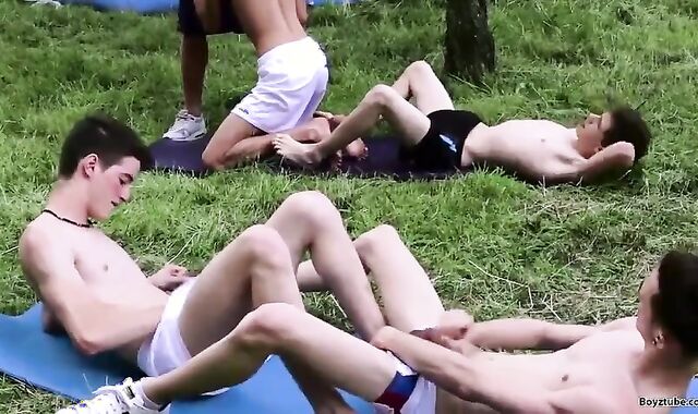 Outdoor Bukakke legitimate age teen lot