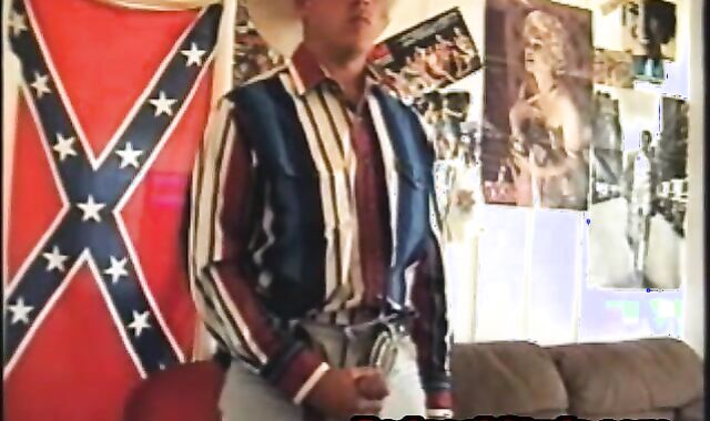 Heterosexual Redneck Cowboy Gulping Beer And Draining His hard-on