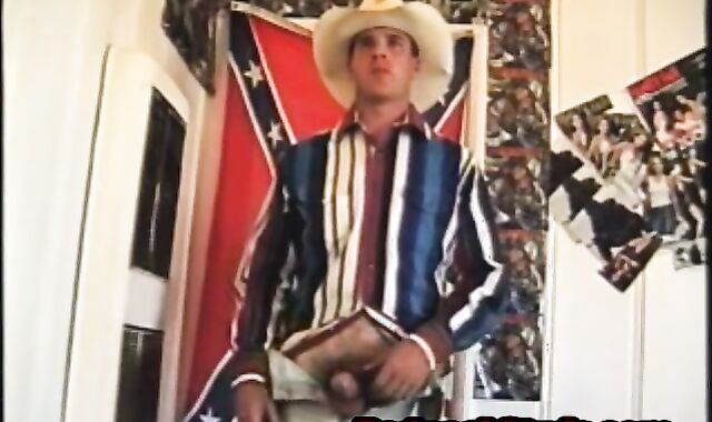 Heterosexual Redneck Cowboy Gulping Beer And Draining His hard-on
