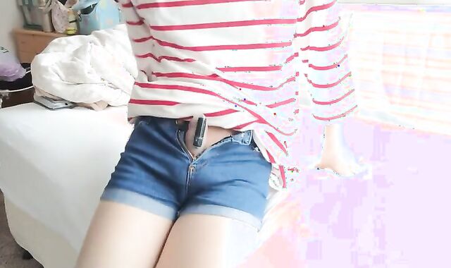 oriental Crossdresser In hosepipe And Hotpants Ejaculates