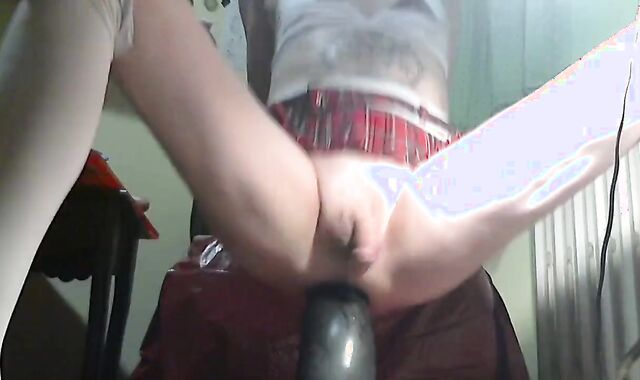 College Girl Sissy Rail Faux-Cocks And Gape Her Destoyed butt hole