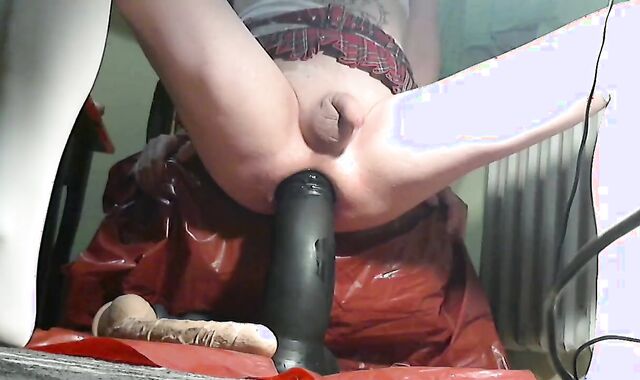 College Girl Sissy Rail Faux-Cocks And Gape Her Destoyed butt hole