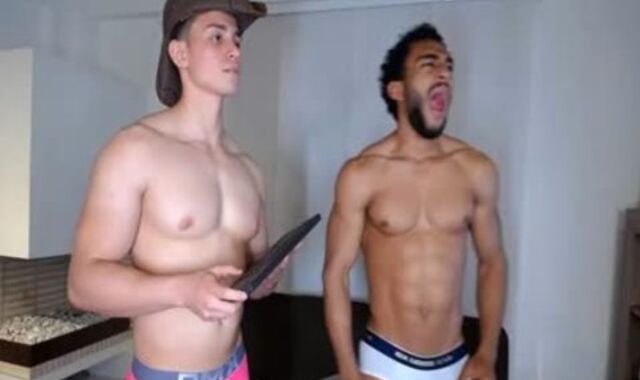 Bi-Racial pair massages Each Other And Uses Faux-Cocks On Their butts