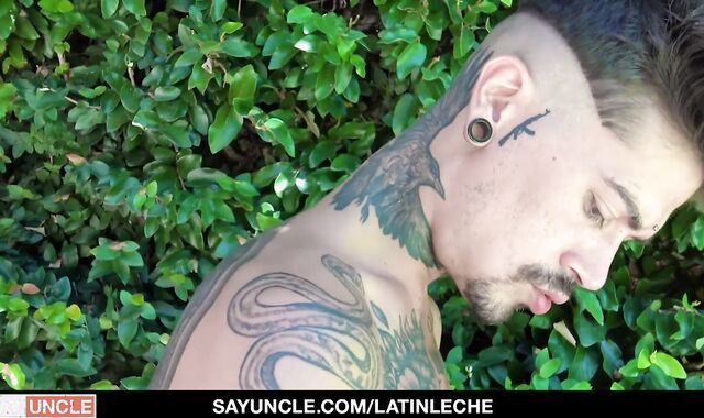 'Latino sweeties With Tats shagging Each Other By The Pool'