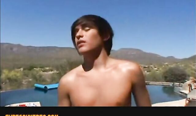 3 twunks At Pool moist screwing absorbing And Eatcum