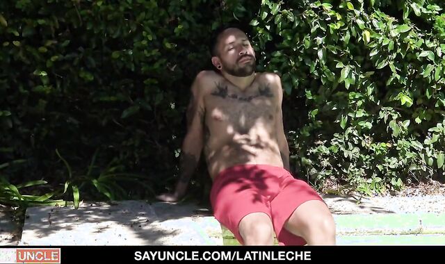 Inked Up Latinos poking By The Pool