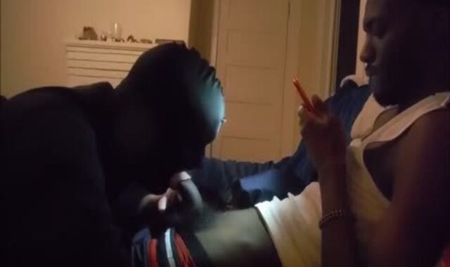 Gulping A 20yo Hetero Big Black Cock