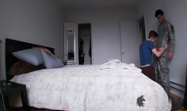 Barebacked  By His Soldier Bf On web cam