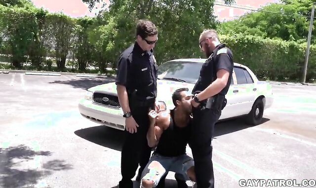 Criminal Perp And 2 insatiable Cops