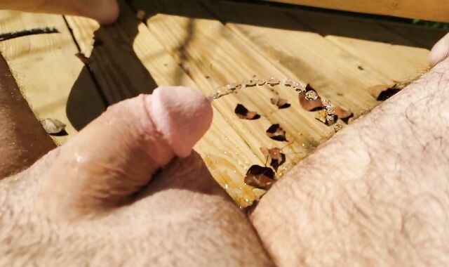 small wang Urinating On Myself Outside In Slow Movement