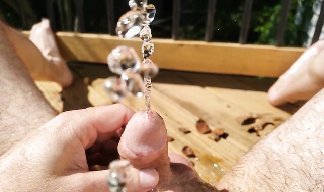 small wang Urinating On Myself Outside In Slow Movement