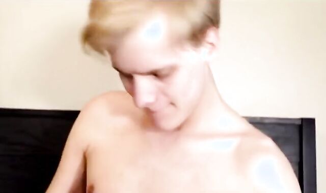 platinum-blonde guy In no condom Spin fuck