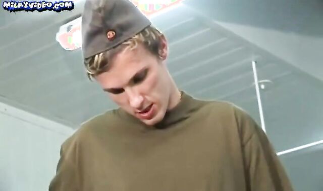 Trio new Military masculines Have lusty Hump In The Army Kitchen