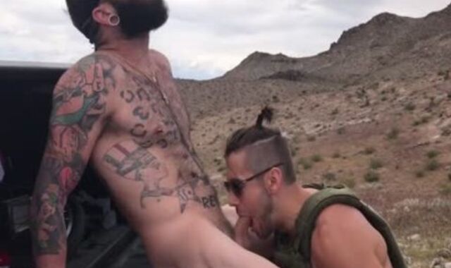 Dante Colle fucks Johnny Hill nude On Shooting Range